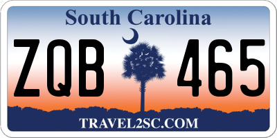 SC license plate ZQB465