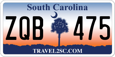 SC license plate ZQB475