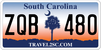 SC license plate ZQB480