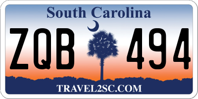 SC license plate ZQB494