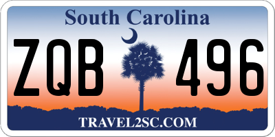 SC license plate ZQB496