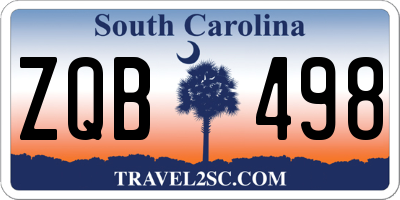 SC license plate ZQB498