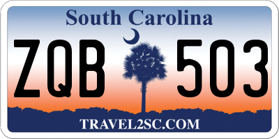SC license plate ZQB503