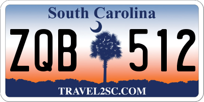 SC license plate ZQB512