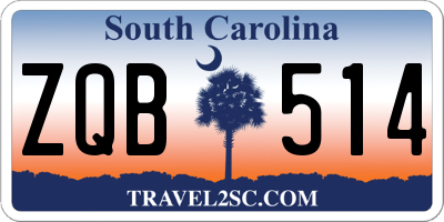 SC license plate ZQB514