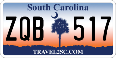 SC license plate ZQB517