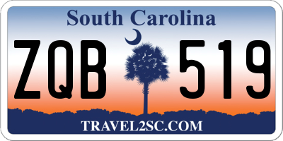 SC license plate ZQB519