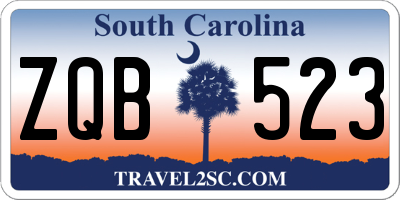 SC license plate ZQB523