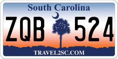 SC license plate ZQB524
