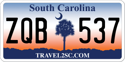 SC license plate ZQB537