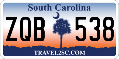 SC license plate ZQB538