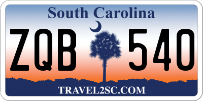 SC license plate ZQB540