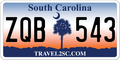 SC license plate ZQB543