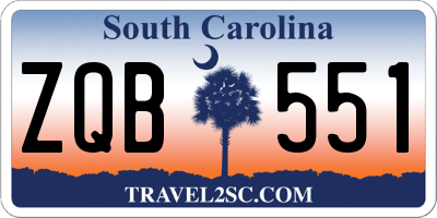 SC license plate ZQB551