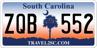 SC license plate ZQB552