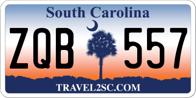 SC license plate ZQB557