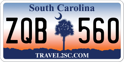 SC license plate ZQB560
