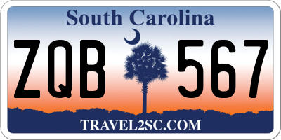 SC license plate ZQB567