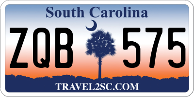 SC license plate ZQB575