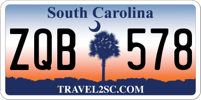 SC license plate ZQB578
