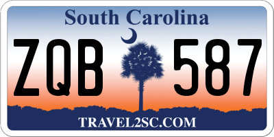 SC license plate ZQB587