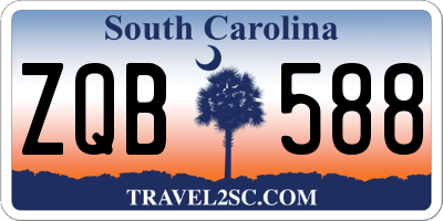SC license plate ZQB588