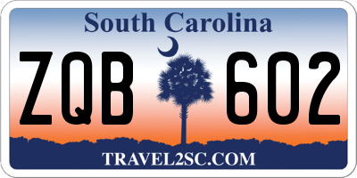 SC license plate ZQB602