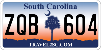 SC license plate ZQB604