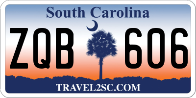 SC license plate ZQB606
