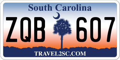 SC license plate ZQB607