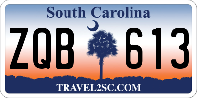 SC license plate ZQB613