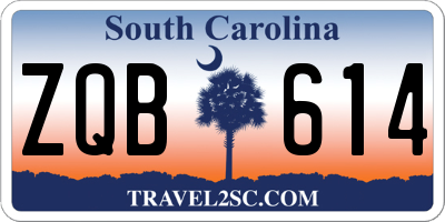 SC license plate ZQB614