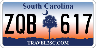 SC license plate ZQB617