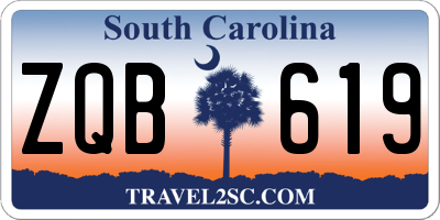 SC license plate ZQB619