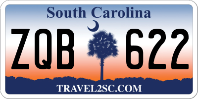 SC license plate ZQB622
