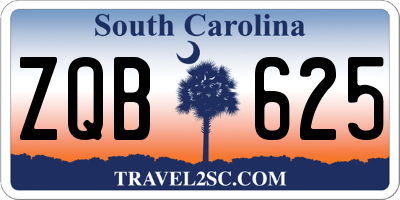 SC license plate ZQB625