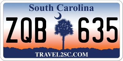 SC license plate ZQB635