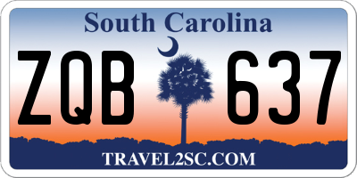 SC license plate ZQB637