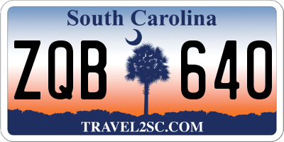 SC license plate ZQB640