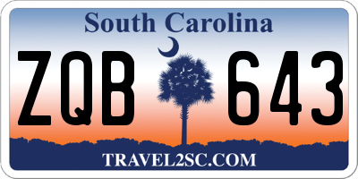 SC license plate ZQB643