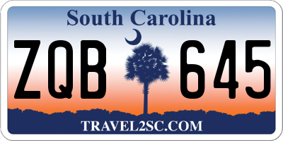 SC license plate ZQB645