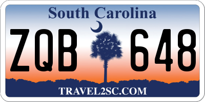 SC license plate ZQB648