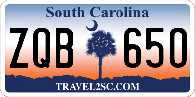 SC license plate ZQB650
