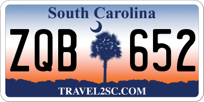 SC license plate ZQB652