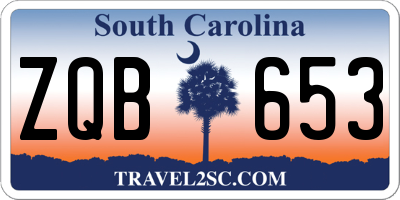 SC license plate ZQB653