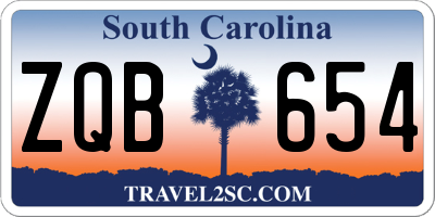 SC license plate ZQB654