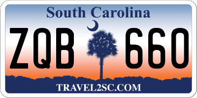SC license plate ZQB660