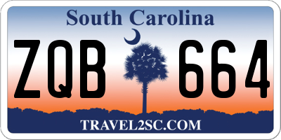 SC license plate ZQB664