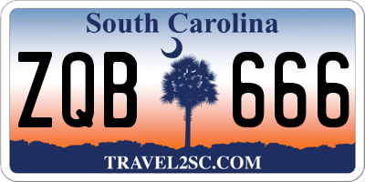 SC license plate ZQB666