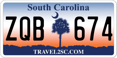 SC license plate ZQB674